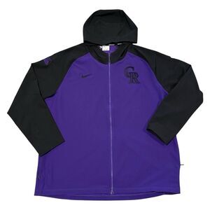 Nike Colorado Rockies Therma‑FIT Hoodie Jacket Men’s Large Purple Black